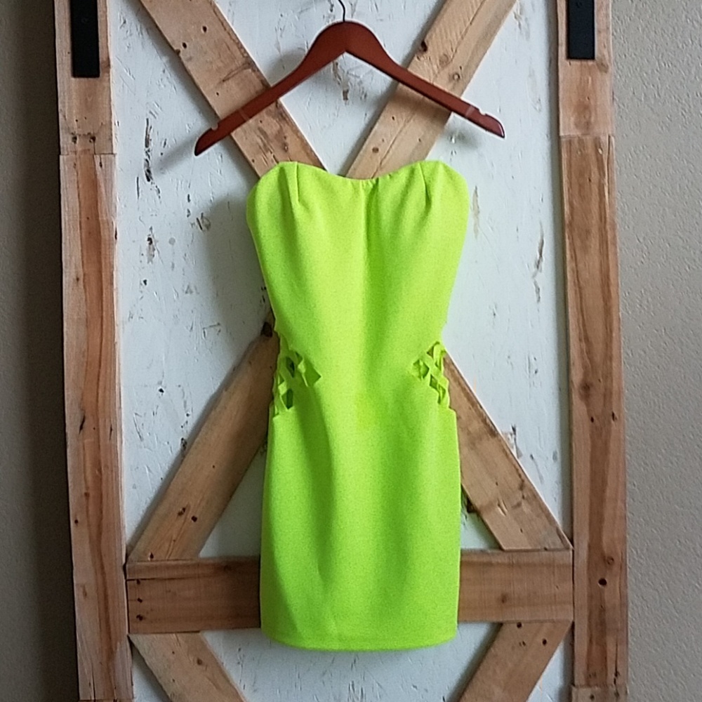 Neon cutout mini dress